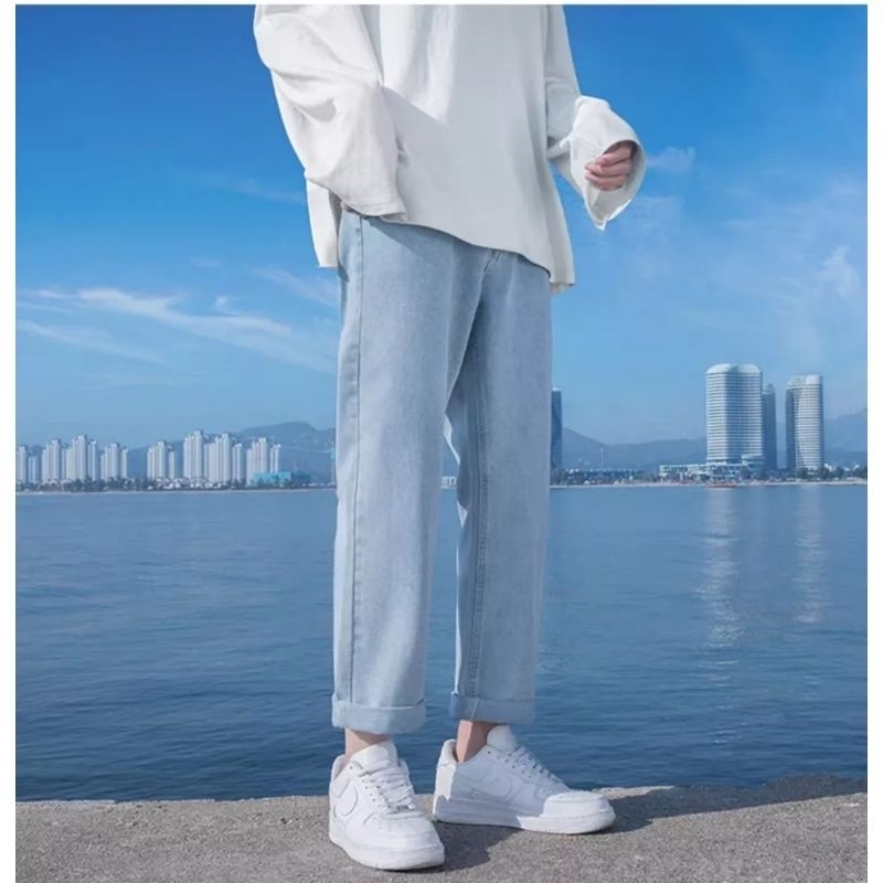 Quần jean nam baggy ống rộng suông quần bò nam đẹp