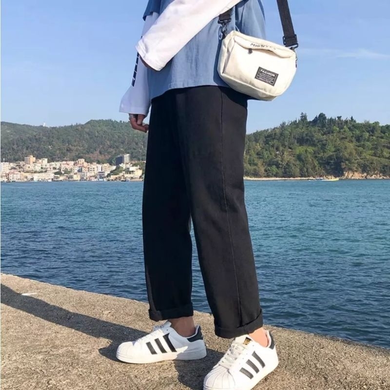 Quần jean nam baggy ống rộng suông quần bò nam đẹp