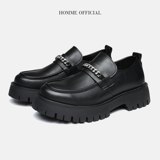 Giày Chunky Loafers dây xích đế đúc, Giày lười nam HOMME tăng 4,5cm chiều cao 2137-R