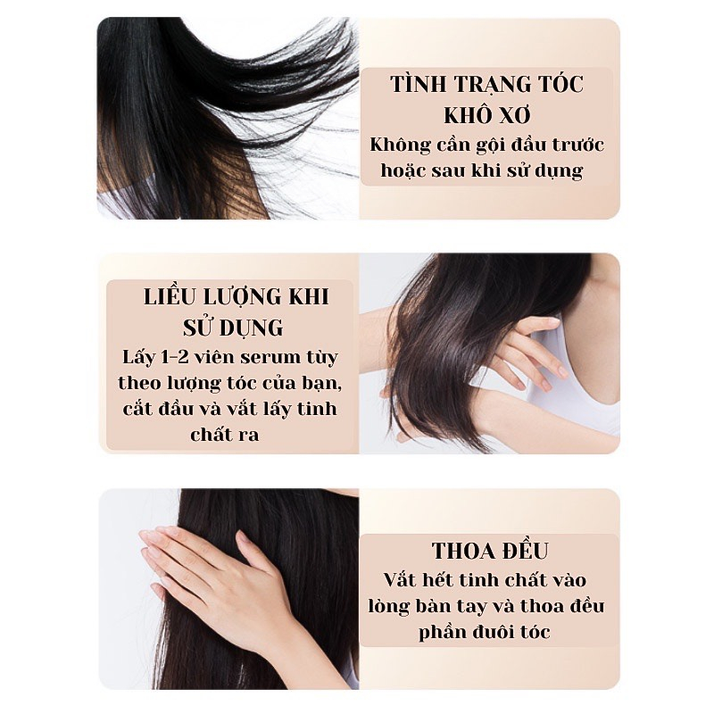 Viên dưỡng chăm sóc, phục hồi tóc óng mượt với thành phần vitamin và tinh dầu tự nhiên