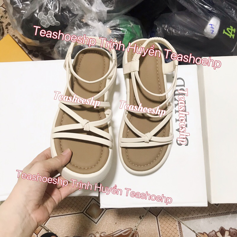 Dép sandal qc quai mảnh đế bằng 4cm êm nhẹ ,dép quai hậu chun đế bằng,xăng đan nữ học sinh quai chéo đế bánh mì 4phân