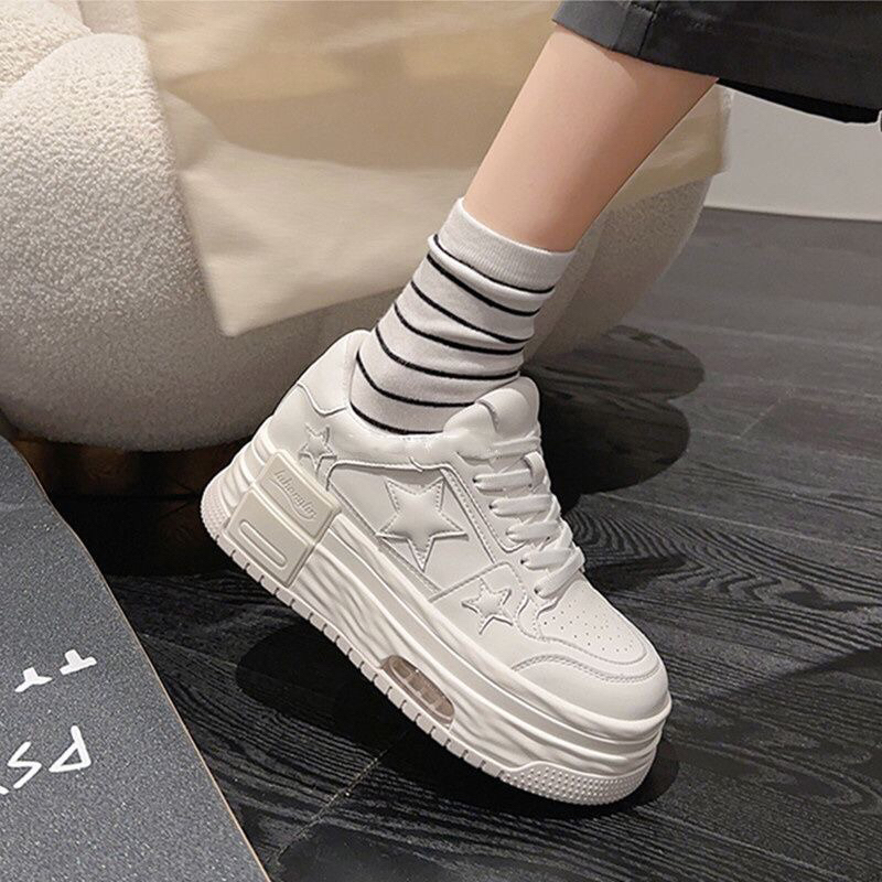 Giày sneaker nữ 3 ngôi sao đế 6cm chất cực đẹp