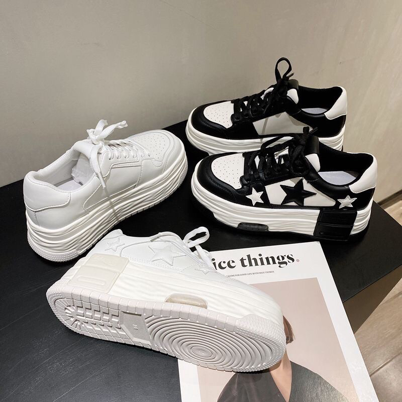 Giày sneaker nữ 3 ngôi sao đế 6cm chất cực đẹp