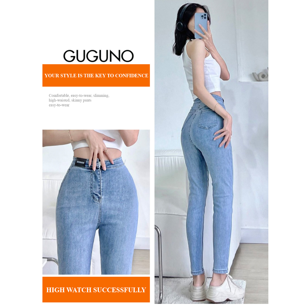 Quần jeans nữ ôm GUGUNO (Mẫu thật) (quần jeans nữ, quần jean nữ, quần rin nữ, quần bò nữ)