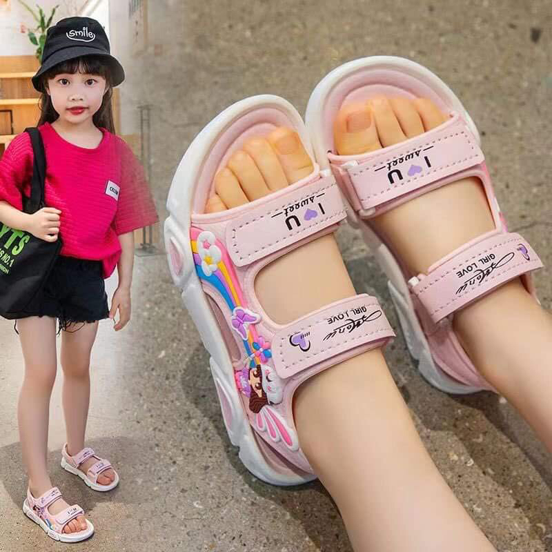 Sandal cao su mềm dẻo êm chân cho bé gái