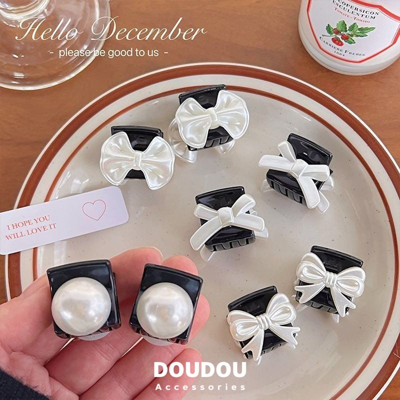 Phụ kiện kẹp tóc xinh Doudou Kẹp càng cua Cặp tóc mai mini công chúa ngọc nhân tạo phong cách Hàn Quốc thời trang ZJ064
