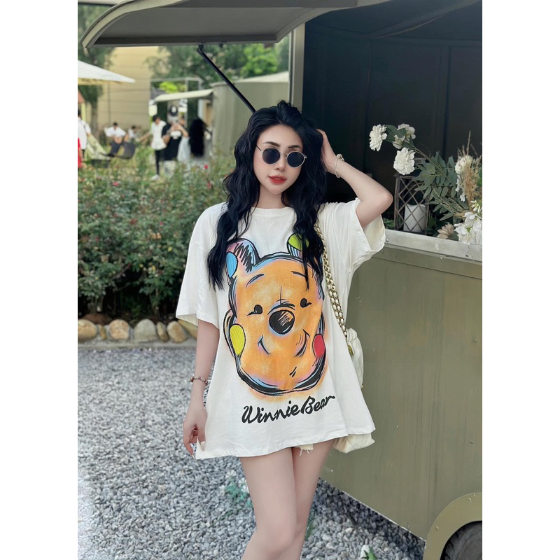 Áo Phông Đầu Gấu Kem QC