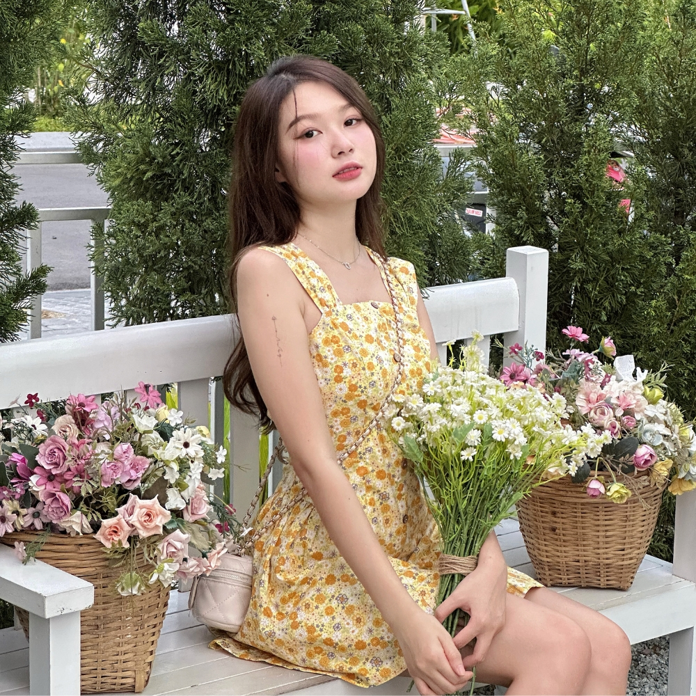 Đầm nữ hoa nhí xòe dún mùa hè dễ thương - Elsie Mini Dress