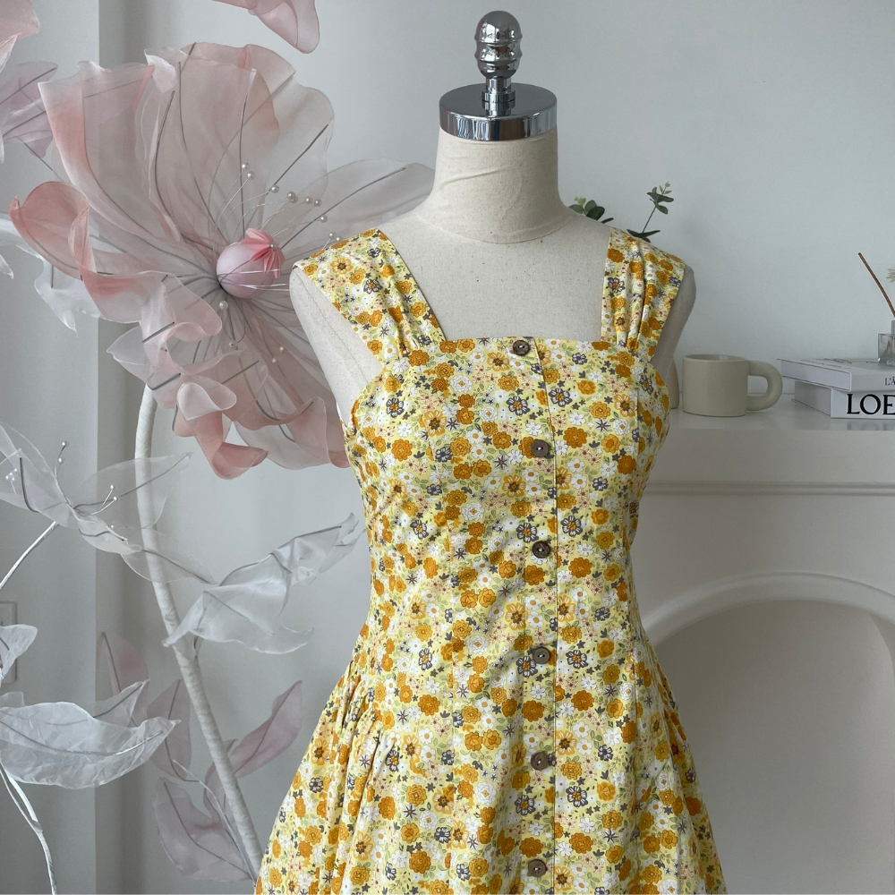 Đầm nữ hoa nhí xòe dún mùa hè dễ thương - Elsie Mini Dress