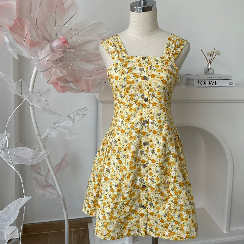 Đầm nữ hoa nhí xòe dún mùa hè dễ thương - Elsie Mini Dress