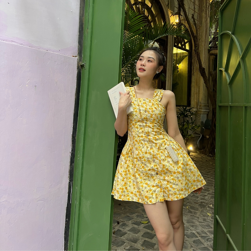 Đầm nữ hoa nhí xòe dún mùa hè dễ thương - Elsie Mini Dress