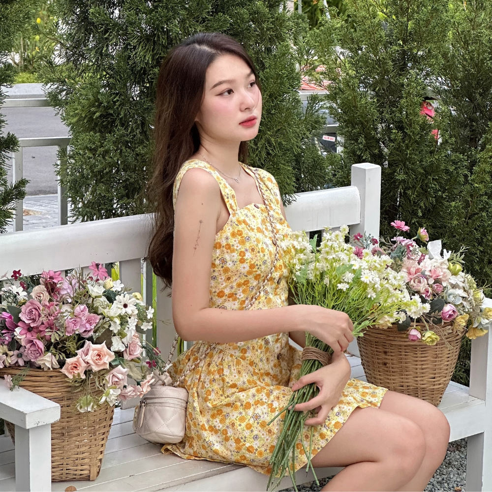 Đầm nữ hoa nhí xòe dún mùa hè dễ thương - Elsie Mini Dress
