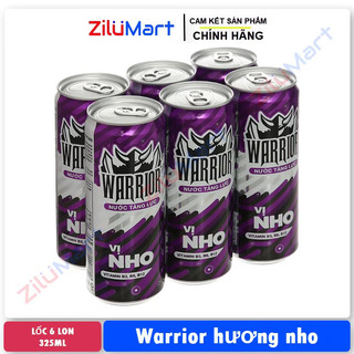 Nước tăng lực Warrior hương nho (lốc 6 lon) loại 325ml