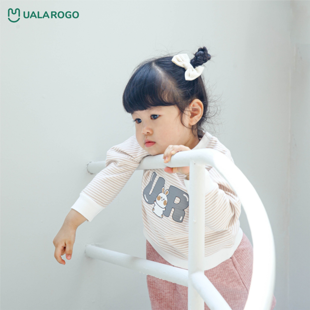 Áo dài tay cho bé Ualarogo 1 - 5 tuổi vải Cotton nỉ giữ ấm mềm mại thấm hút thoáng khi 3657