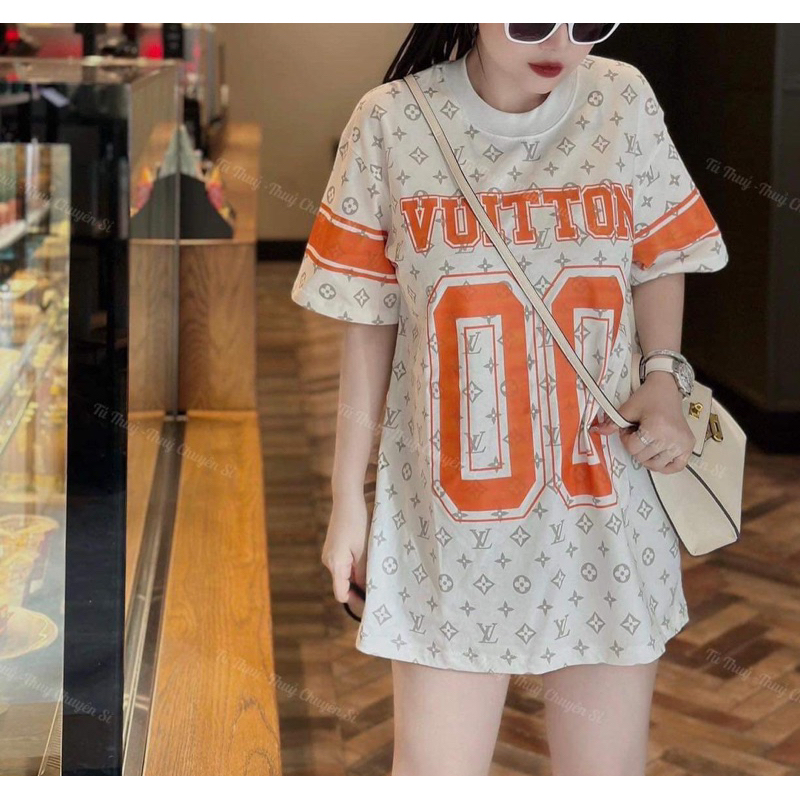 Áo phông siêu cấp Logo L.V in tràn . Hàng siêu cấp chất đẹp. Fom áo new to rộng mặc đôi thoải má