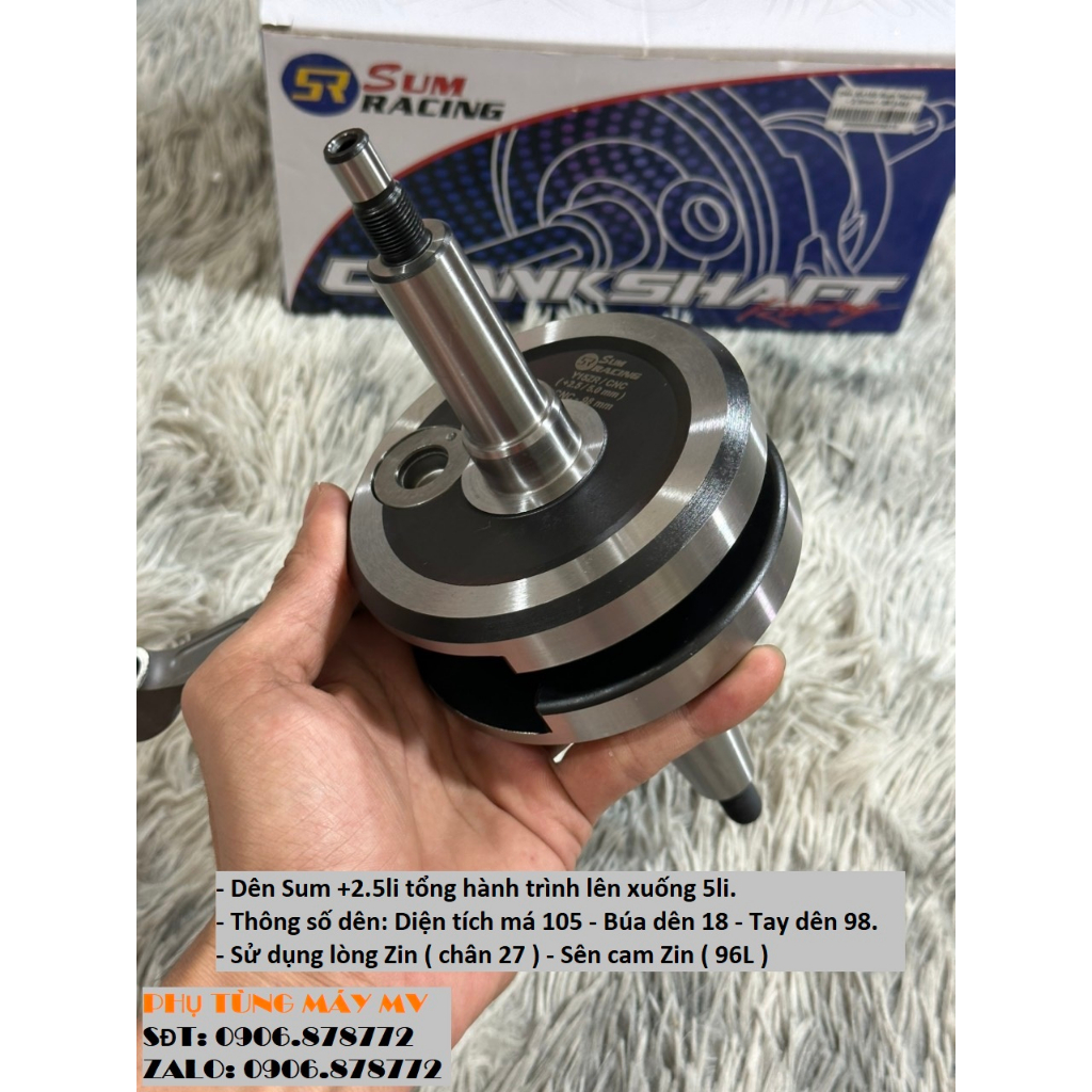 Dên SUM CNC cộng 2.5li tay 98mm dành cho xe Ex135.5s/Ex150