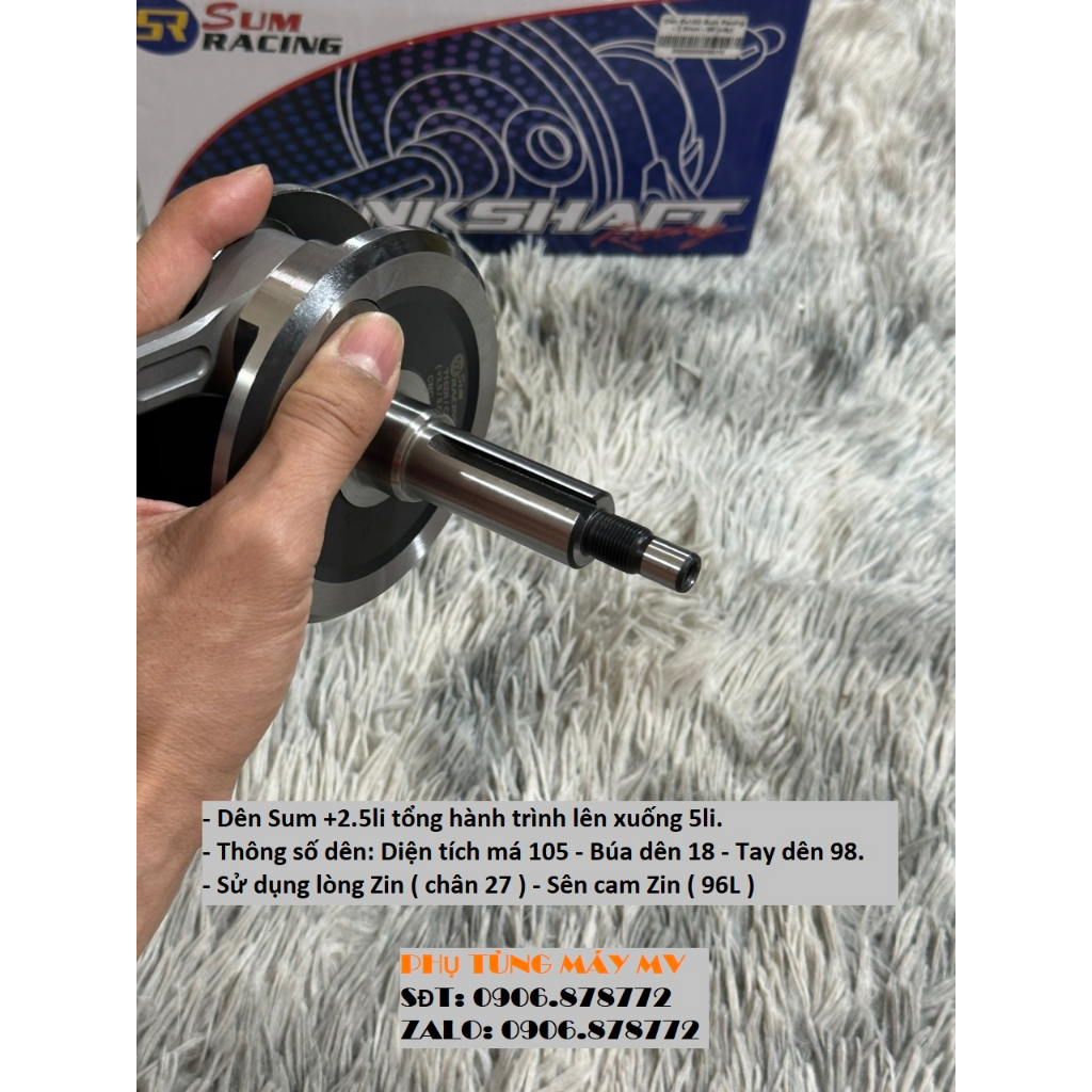 Dên SUM CNC cộng 2.5li tay 98mm dành cho xe Ex135.5s/Ex150