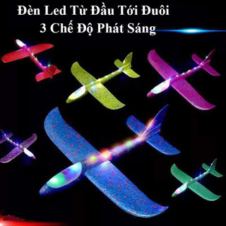 Đồ chơi Máy bay xốp cỡ lớn 48cm có đèn led toàn thân đồ chơi ném tay cực vui cho bé