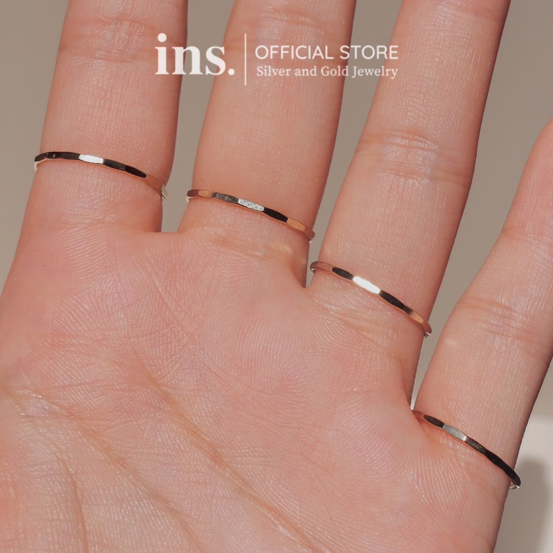 Nhẫn Trơn vát mảnh vàng bọc INS / 14k Gold Filled cao cấp không phai