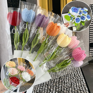 Bó hoa tulip /hoa hồng len
