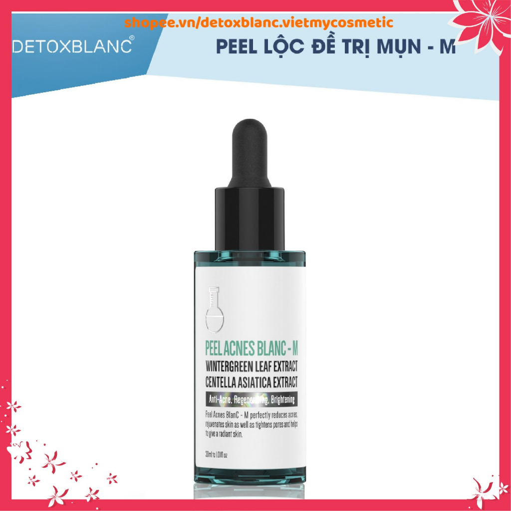 Serum ngừa mụn thâm kiềm nhờn và phục hồi dưỡng trắng da Detoxblanc-Peel acnes M 30ml