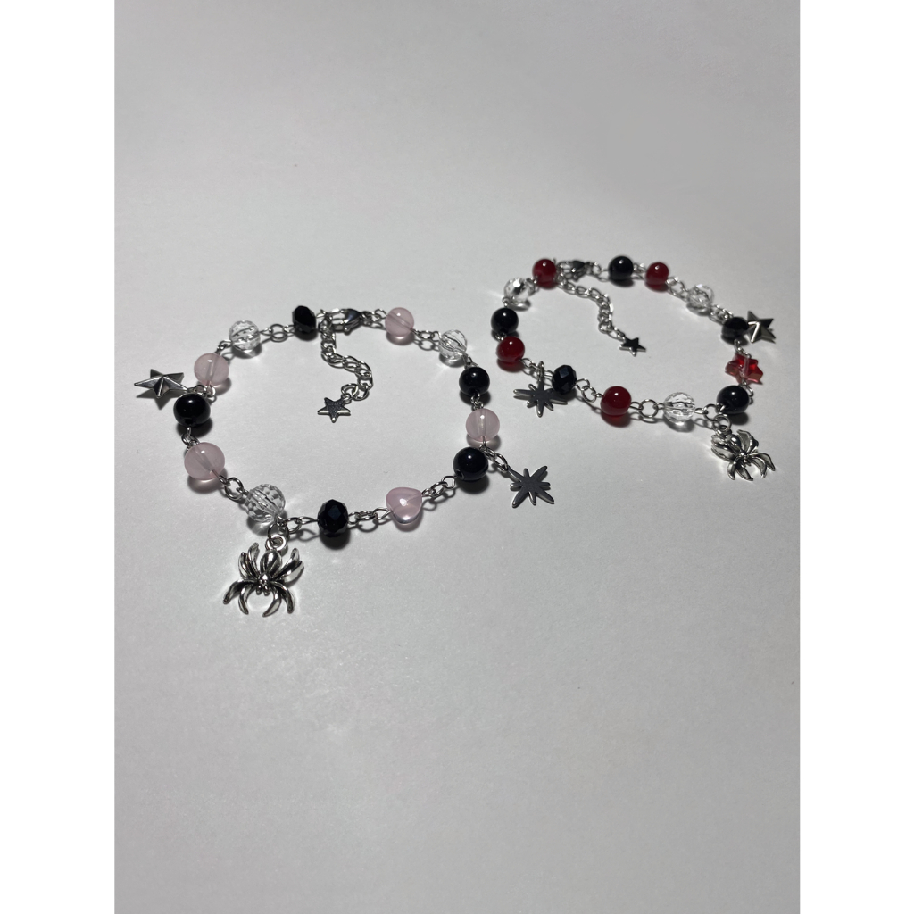 JOMÉ SPIDER_VERSE BRACELET SIMPLE VER. _Vòng tay handmade miles & gwen bằng thép không gỉ phong cách y2k