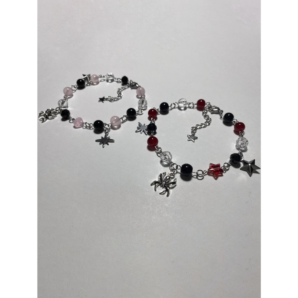 JOMÉ SPIDER_VERSE BRACELET SIMPLE VER. _Vòng tay handmade miles & gwen bằng thép không gỉ phong cách y2k