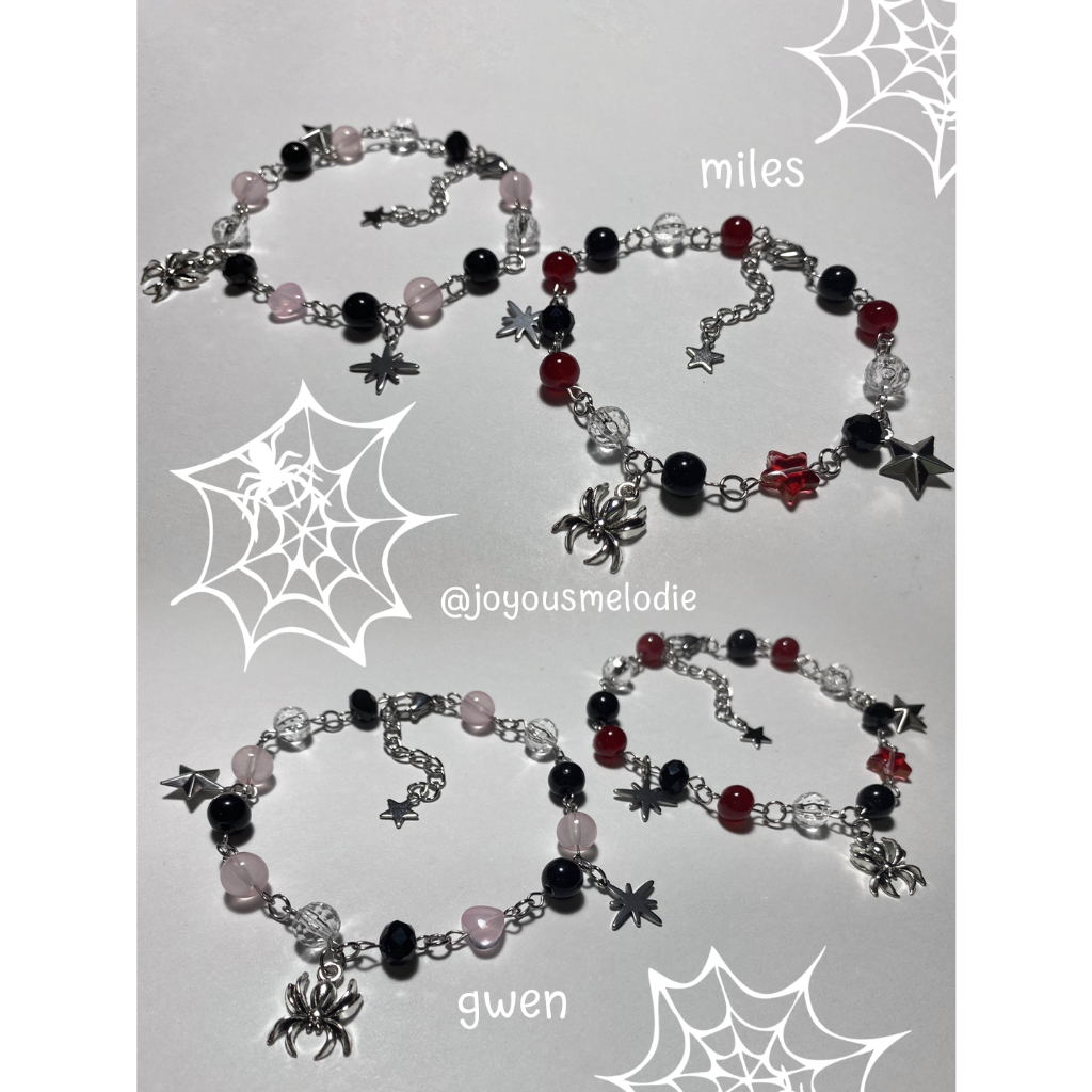 JOMÉ SPIDER_VERSE BRACELET SIMPLE VER. _Vòng tay handmade miles & gwen bằng thép không gỉ phong cách y2k