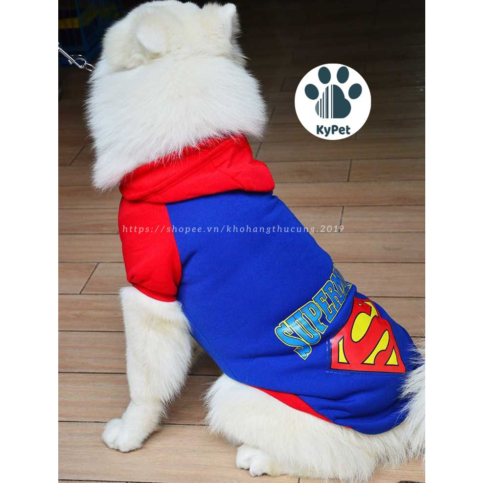 Áo adidog supermen Áo thú cưng bigsize- Áo thun có nón dành cho chó từ 5-30kg Kypet