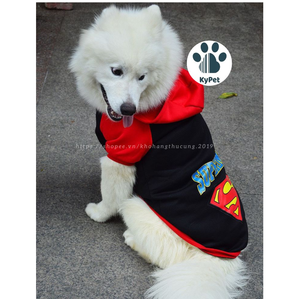 Áo adidog supermen Áo thú cưng bigsize- Áo thun có nón dành cho chó từ 5-30kg Kypet