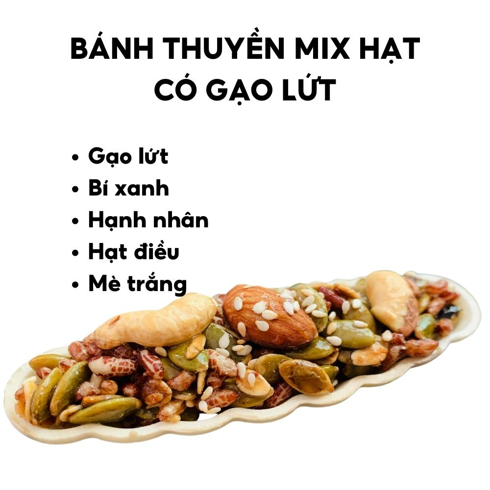 Bánh thuyền mix hạt dinh dưỡng không đường 500g NATY FOOD bánh ngũ cốc gạo lứt mix hạt organic