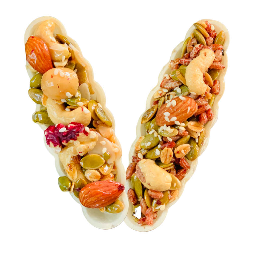 Bánh thuyền mix hạt dinh dưỡng không đường 500g NATY FOOD bánh ngũ cốc gạo lứt mix hạt organic