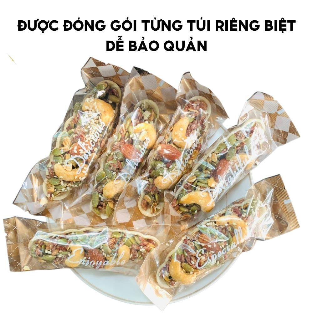 Bánh thuyền mix hạt dinh dưỡng không đường 500g NATY FOOD bánh ngũ cốc gạo lứt mix hạt organic