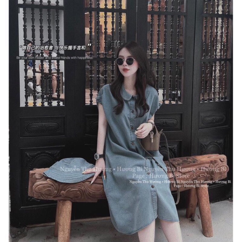 Váy denim nữ thời trang siêu hot kèm mũ ( bầu bí bon chen dc hết nha )