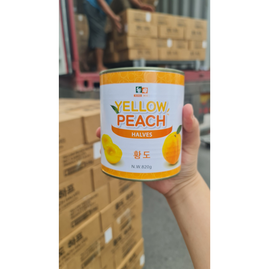 Thùng 12 lon Đào Vàng Ngâm Đường Hàn Quốc - Nongwoo