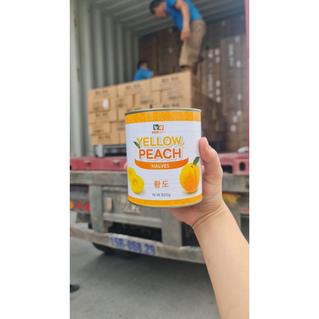 Thùng 12 lon Đào Vàng Ngâm Đường Hàn Quốc - Nongwoo