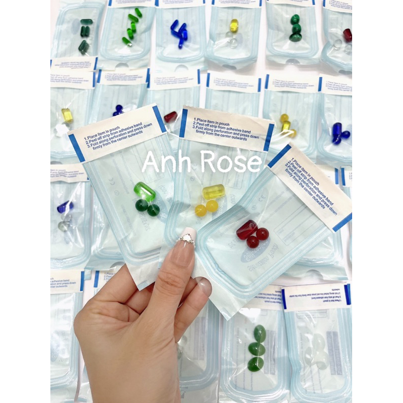 Bi đá thuỷ tinh màu bộ 3v