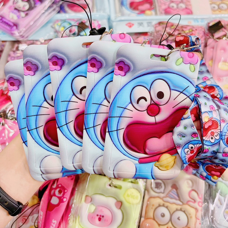 Dây Đeo Thẻ, Bảng Tên Thú 3D Mẫu Gấu Dâu LOTSO, Kuromi, Thỏ, Doraemon, Cừu Dễ Thương