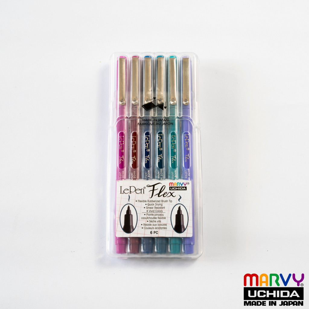 Bộ 6 bút lông đầu cọ linh hoạt Le Pen Flex Marvy Uchida 4800_6A