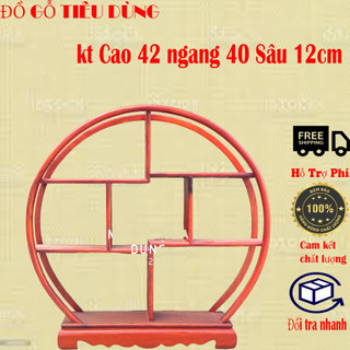 Kệ mini dáng tròn gia dụng kệ mini tròn bày đồ trang trí nhà cửa gỗ gõ