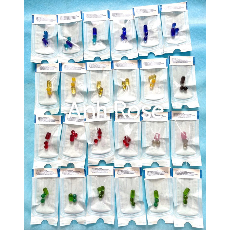 Bi đá thuỷ tinh màu bộ 3v