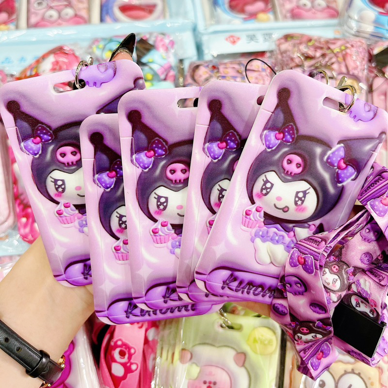 Dây Đeo Thẻ, Bảng Tên Thú 3D Mẫu Gấu Dâu LOTSO, Kuromi, Thỏ, Doraemon, Cừu Dễ Thương