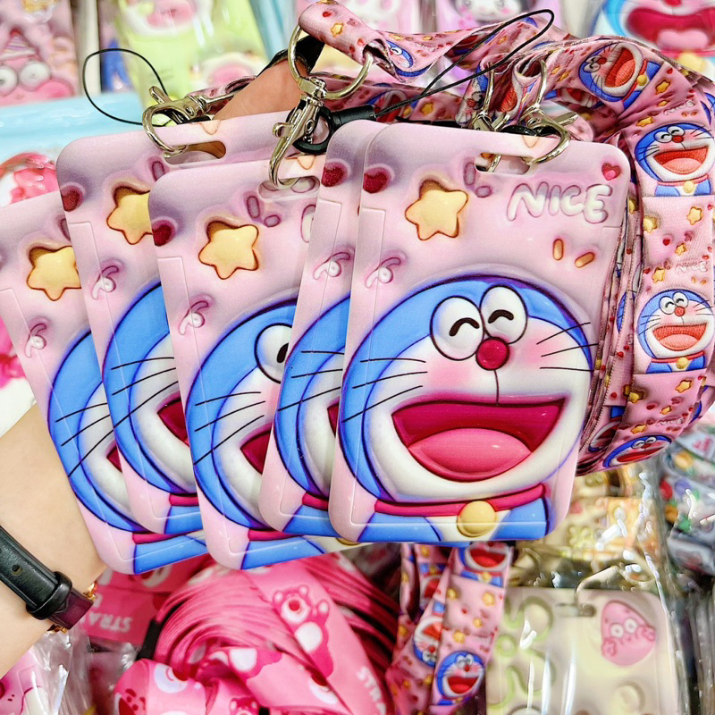 Dây Đeo Thẻ, Bảng Tên Thú 3D Mẫu Gấu Dâu LOTSO, Kuromi, Thỏ, Doraemon, Cừu Dễ Thương