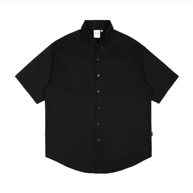 RIPOFFF Short Sleeve Shirt - Black (Áo khoác kate tay ngắn màu đen form fit)