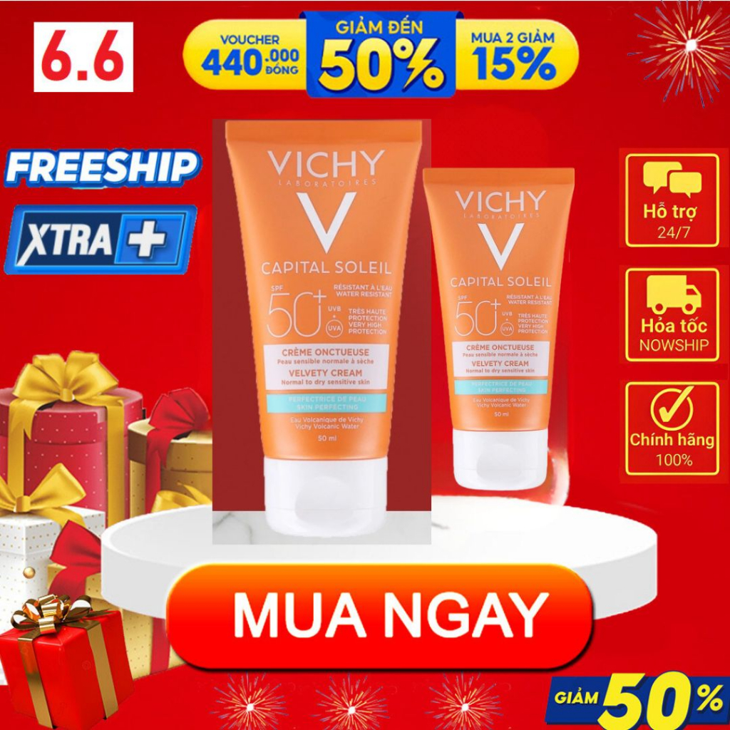 Kem Chống Nắng Vichy Capital Soleil SPF50 50ml-kem chống nắng vichy chính hãng