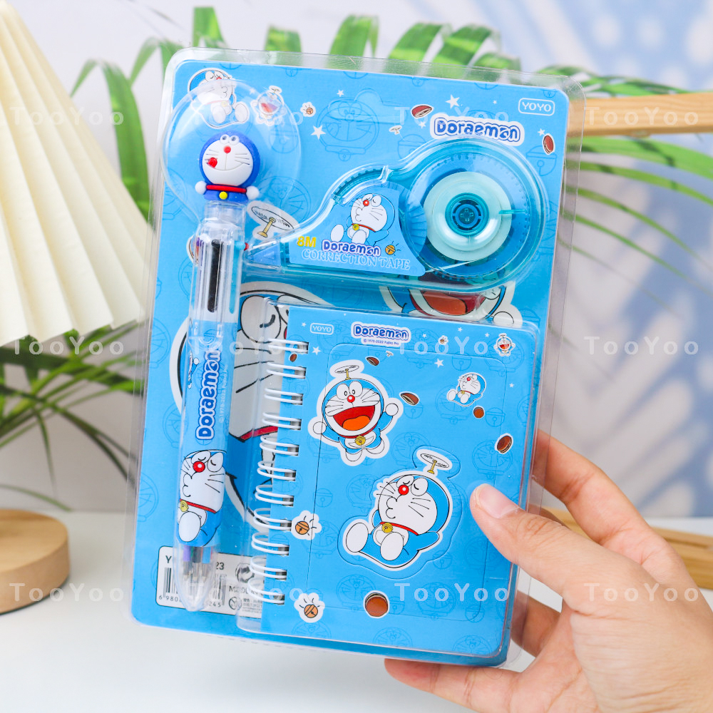 Set đồ dùng học tập 3 món Doraemon dễ thương cute TooYoo BK00172