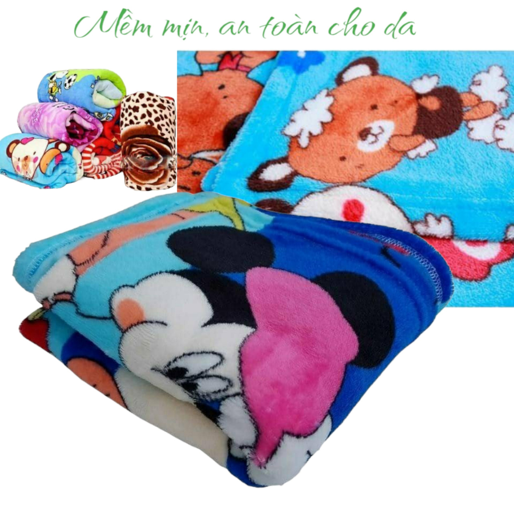 Chăn / Mền Tuyết Nhung, mền cho bé sơ sinh, đi học, mền nhà trẻ 100 x 75cm ngẫu nhiên