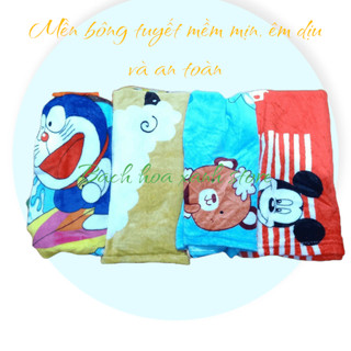 Chăn / Mền Tuyết Nhung, mền cho bé sơ sinh, đi học, mền nhà trẻ 100 x 75cm ngẫu nhiên