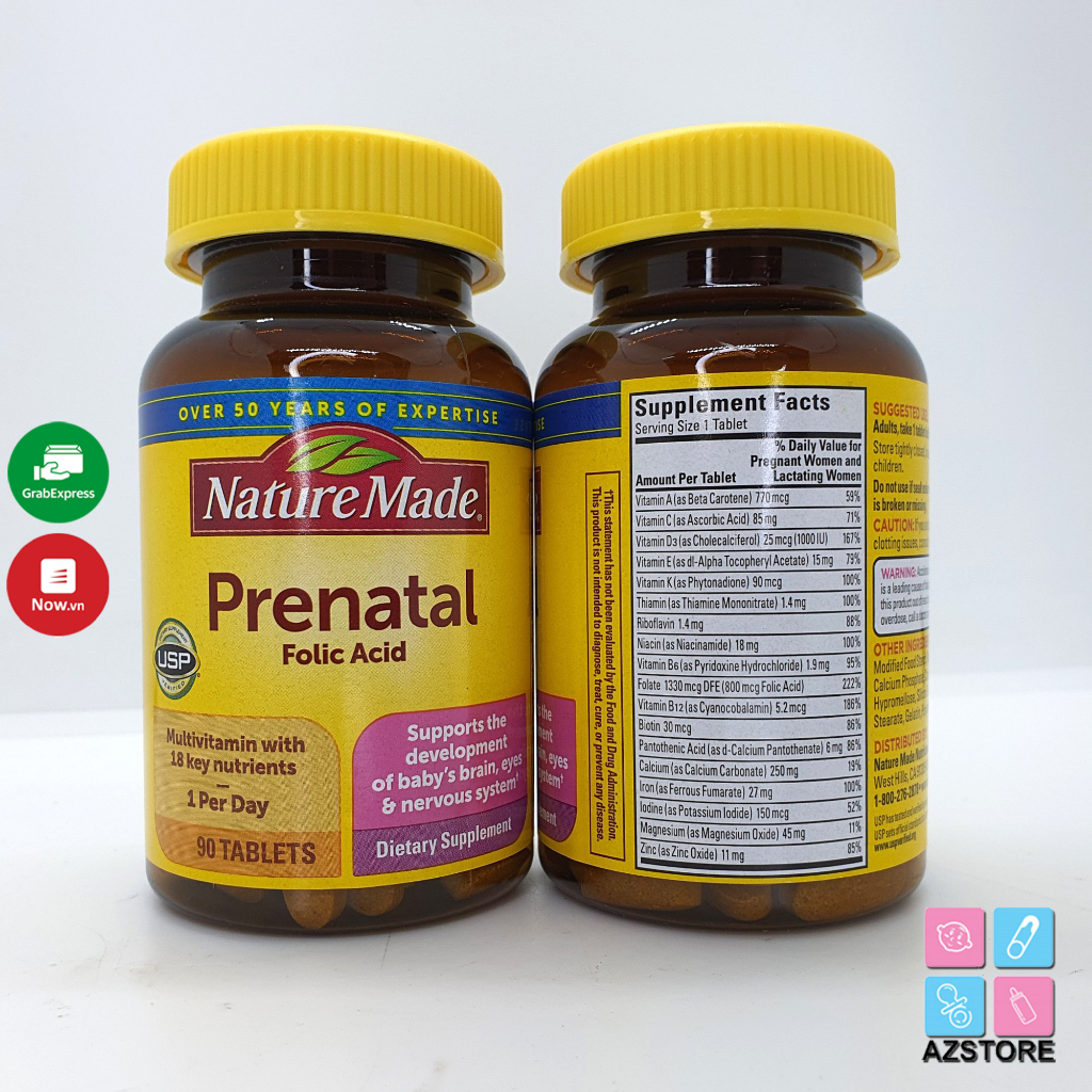 Vitamin bầu Prenatal + DHA 200mg Nature Made : Mỹ