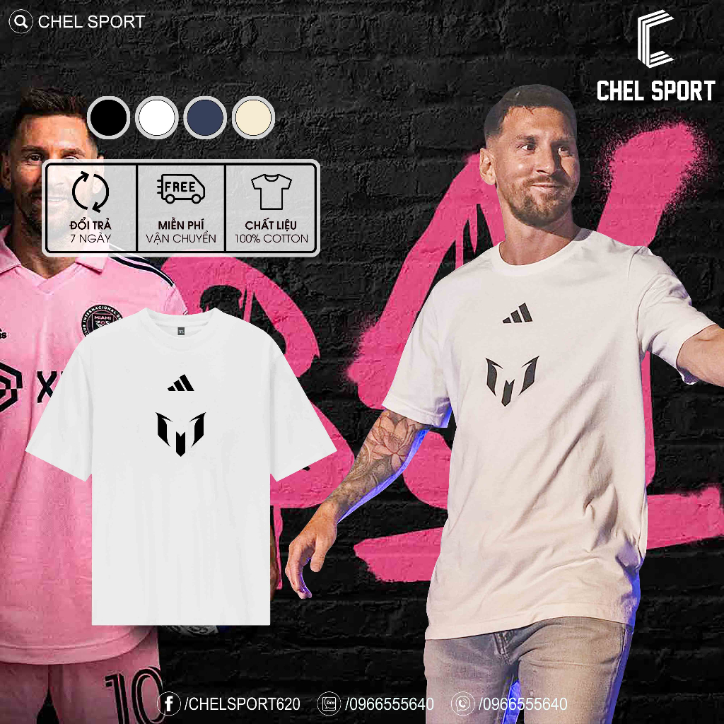 Áo thun Messi Miami 2023 cao cấp 100% cotton [ẢNH THẬT]